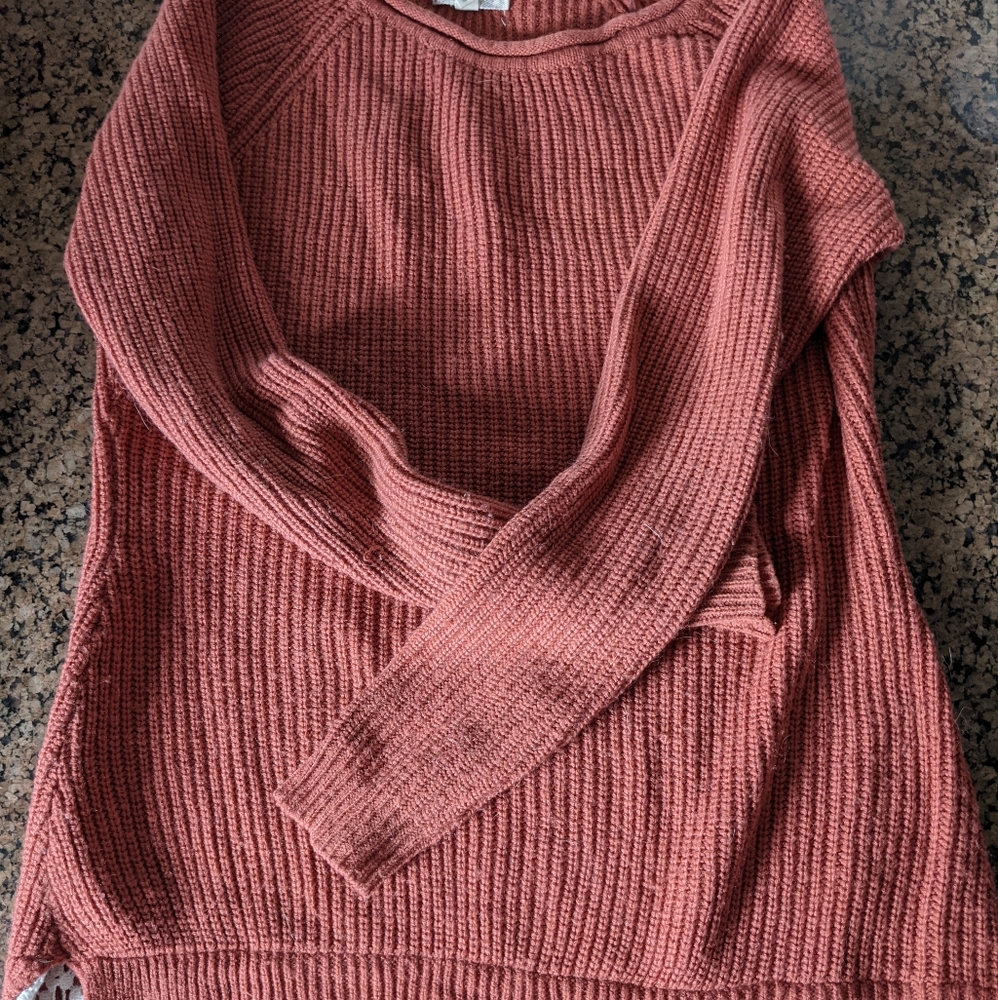 Lace bottom sweater